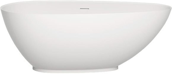 Ванна из искусственного камня Salini Paola S-Sense 170x85 см, отдельностоящая, белая, овальная, со сливом-переливом, с донным клапаном