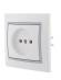Розетка 1-м СП Mira 16А IP20 без заземл. с сер. вставкой керамика бел. LEZARD 701-0215-121