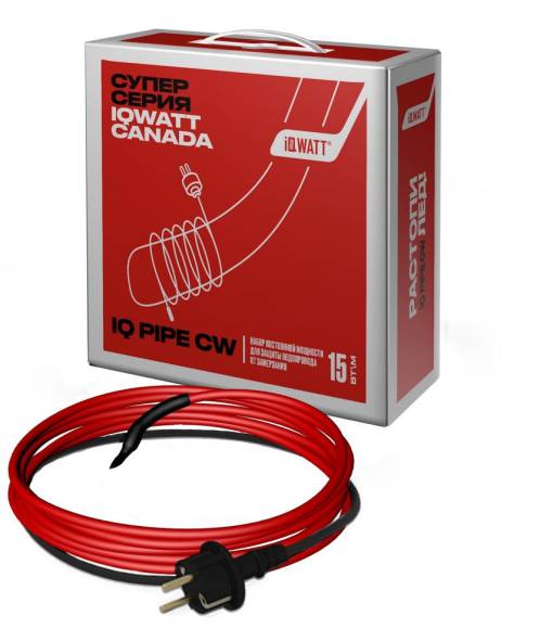 Греющий кабель IQ Watt IQ PIPE CW, 22 м, 15 Вт, со встроенным термостатом