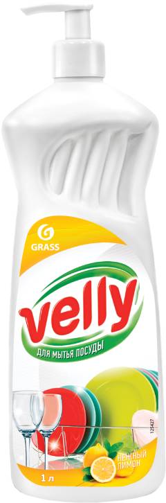 Средство для мытья посуды Grass Velly с дозатором, лимон, 1 л