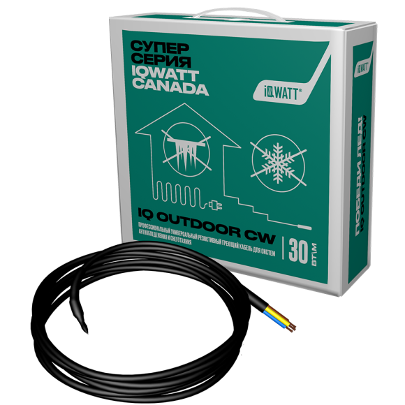 Греющий кабель IQ Watt IQ OUTDOOR CW, 110 м, 30 Вт, для систем антиобледенения и снеготаяния