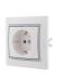 Розетка 1-м СП Mira 16А IP20 с заземл. с сер. вставкой керамика бел. LEZARD 701-0215-122 Розетка 1-м СП Mira 16А IP20 с заземл. с сер. вставкой керамика бел. LEZARD 701-0215-122