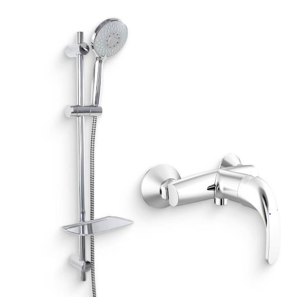 Душевой комплект Смеситель для душа Bravat Fit F9135188CP-01-RUS + Гарнитур Waterfall D154CP-2-RUS