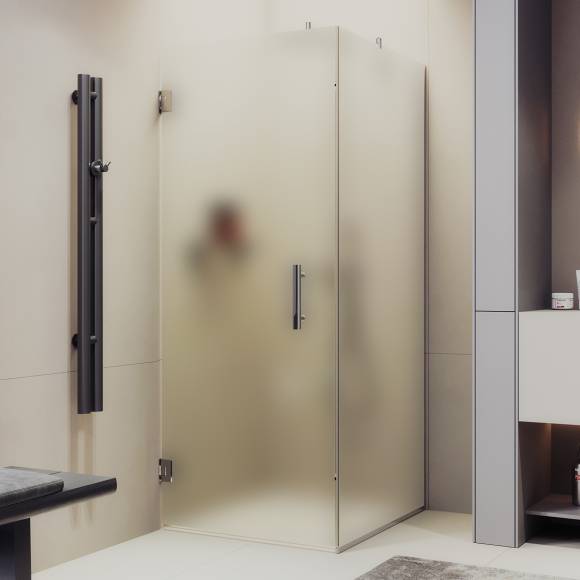 Душевой уголок Maybahglass MGY-1306-4 90х90 см, профиль глянцевый хром, стекло сатин Душевой уголок Maybahglass MGY-1306-4 90х90 см, профиль глянцевый хром, стекло сатин