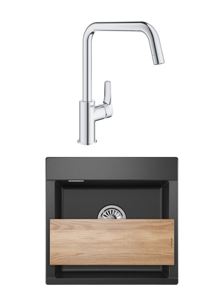 Комплект Мойка Granula Estetica 5201, черный + Смеситель Grohe Eurosmart Комплект Мойка Granula Estetica 5201, черный + Смеситель Grohe Eurosmart