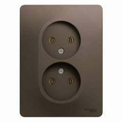 Розетка 2-м СП Glossa 16А IP20 250В без заземл. шоколад SE GSL000820 Розетка 2-м СП Glossa 16А IP20 250В без заземл. шоколад SE GSL000820