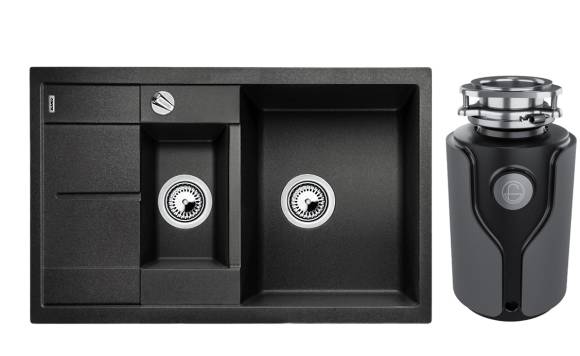 Комплект Мойка Blanco Metra 6 S Compact антрацит + Измельчитель KUCHENSTERN Muhle 353MU35