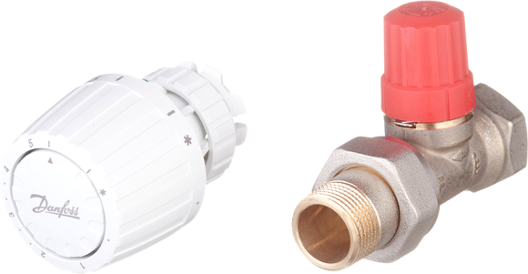 Запорный вентиль Danfoss 013G2236 3/4" с термостатом, прямой, для двухтрубной системы