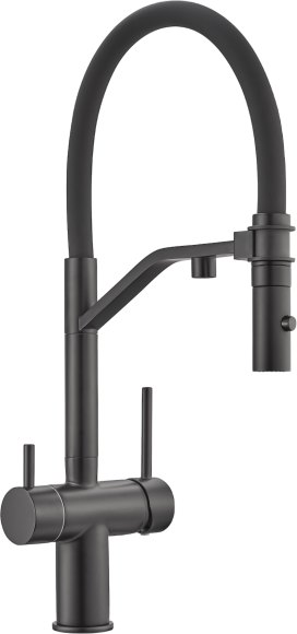 Смеситель для кухни Milacio Ultra MCU.557.TB total black, с гибким изливом
