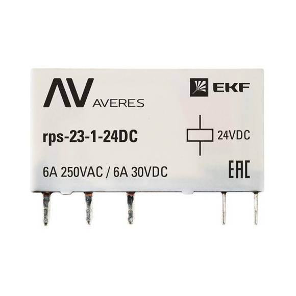 Реле промежуточное РП slim 23/1 6А 24В DC AVERES EKF rps-23-1-24DC Реле промежуточное РП slim 23/1 6А 24В DC AVERES EKF rps-23-1-24DC
