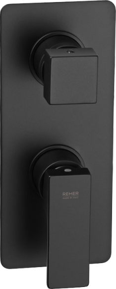 Встраиваемый смеситель для душа и ванны Remer Absolute AU93KBNO С ВНУТРЕННЕЙ ЧАСТЬЮ, черный матовый