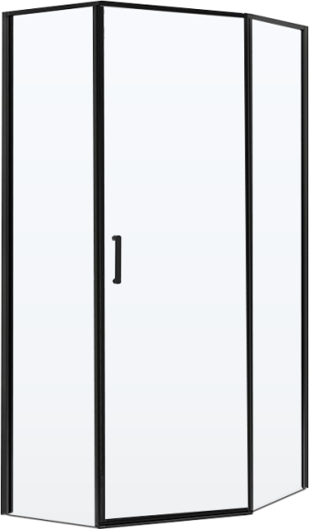 Душевой уголок BelBagno Uno 195 P 1 100 C Nero, профиль черный, стекло прозрачное
