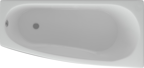 Акриловая ванна AQUATEK Пандора PAN160-0000039 R 160x75 см, угловая, правая, пристенная, белая, асимметричная, с каркасом, с экраном, со сливом-переливом