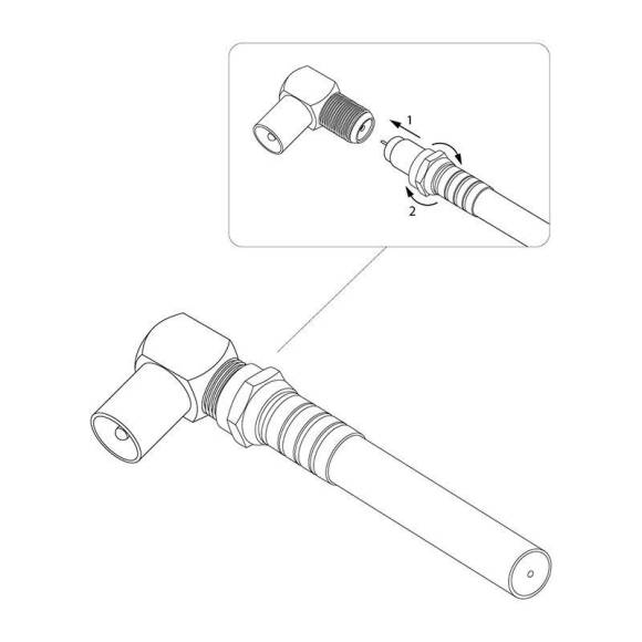 Переходник антенный гнездо F-штекер TV угловой блист. Rexant 06-0027-A Переходник антенный гнездо F-штекер TV угловой блист. Rexant 06-0027-A