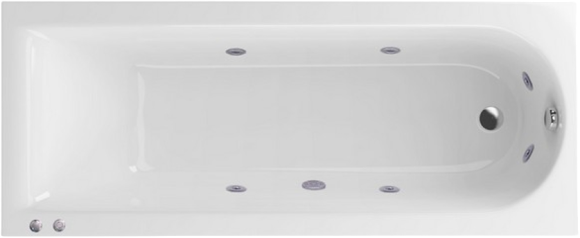 Акриловая ванна Excellent Aurum Slim Hydro WAEX.AUR17S.HYDRO.CR 170x70 см, встраиваемая, с гидромассажем, белая, с каркасом, со сливом-переливом