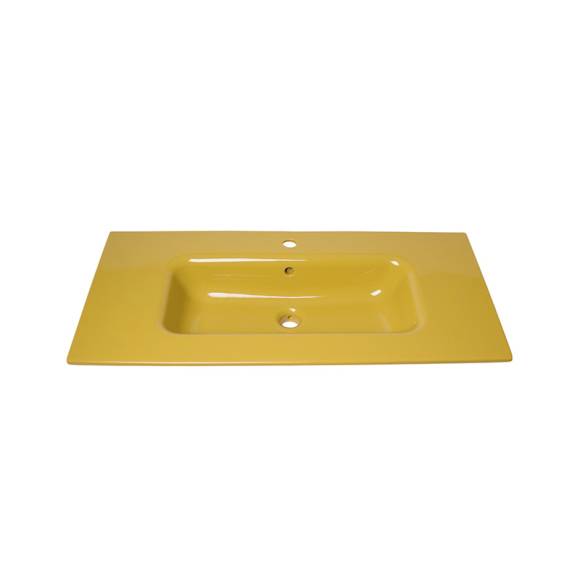 Мебельная раковина Plumberia Selection Ixo ceramica 80 глянцевая сенапе