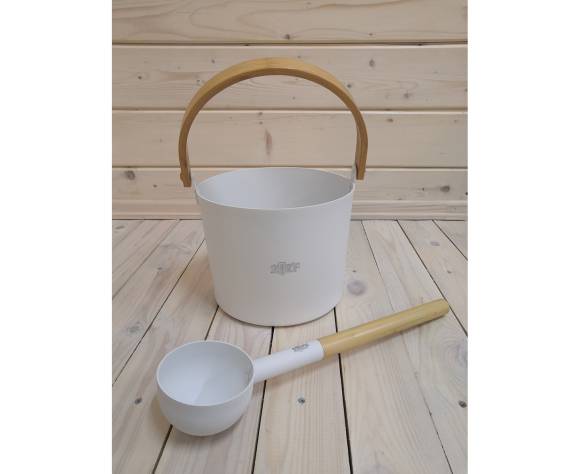 Набор SIMPLE WHITE шайка 5л + черпак 42см (ручки бабмук)
