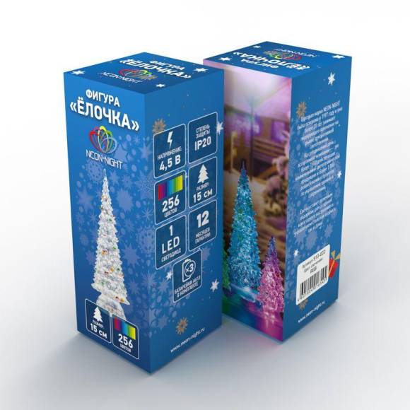 Фигура светодиодная "Елочка" 15см 1LED RGB 0.1Вт 4.5В IP20 элементы питания 3хAG13(LR44) (не в компл.) Neon-Night 513-022 Фигура светодиодная "Елочка" 15см 1LED RGB 0.1Вт 4.5В IP20 элементы питания 3хAG13(LR44) (не в компл.) Neon-Night 513-022