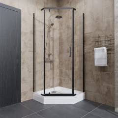 Душевой уголок Triton Дека -Блэк Щ0000059782 90х90, с поддоном, профиль черный