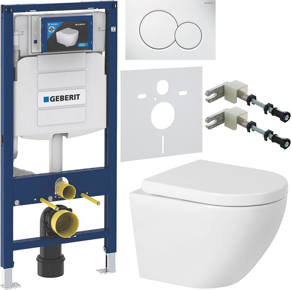 Комплект Унитаз подвесной BelBagno Sfera-r + Крышка Marino BB105SC с микролифтом, петли хром + Инсталляция Geberit Duofix UP 320 111.300.00.5 + Кнопка Sigma 01 115.770.11.5 белая + Крепления 111.815.00.1 к стене + Звукоизоляция