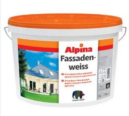 Купить Краска фасадная Alpina Fassadenweiss 10 л /15,6 кг в Сочи ...