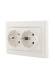 Розетка 2-м СП Mira 16А IP20 с заземл. со вставкой керамика жемчуж./бел. перламутр. LEZARD 701-3030-127 Розетка 2-м СП Mira 16А IP20 с заземл. со вставкой керамика жемчуж./бел. перламутр. LEZARD 701-3030-127