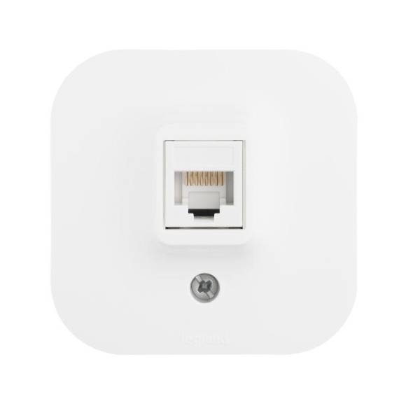 Розетка компьютерная 1-м ОП Quteo RJ45 кат.5E UTP бел. Leg 782224