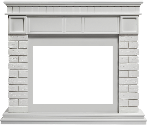 Портал Firelight Bricks 25 камень белый, белая эмаль