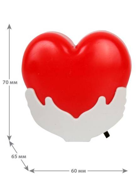 Светильник светодиодный NL-246 "Сердце" 220В ночник с выкл. красный Camelion 14266