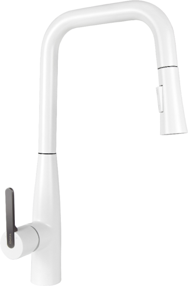 Смеситель для кухни Kaiser Claro 22144-24 белый матовый и вороненая сталь