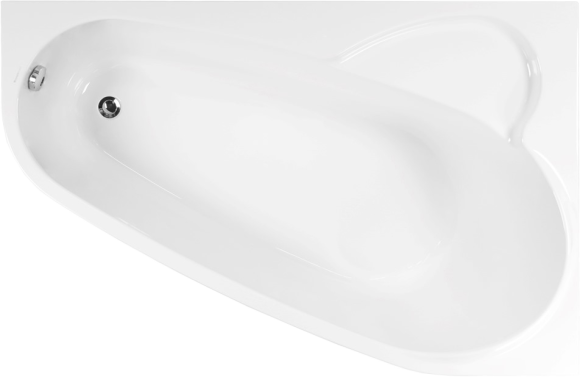 Акриловая ванна Vagnerplast Selena R 160x105 см, угловая, правая, пристенная, ультрабелая, асимметричная, с каркасом