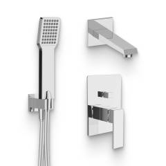 Душевой комплект Смеситель BelBagno Romano VDI-CRM + Гарнитур DFS-CRM + Излив Arlie ARL BC CRM для ванны Душевой комплект Смеситель BelBagno Romano VDI-CRM + Гарнитур DFS-CRM + Излив Arlie ARL BC CRM для ванны