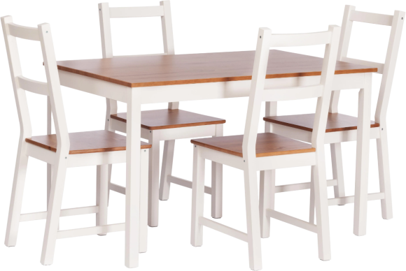 Обеденная группа TetChair Дельфийская Соната стол + 4 стула, антик, белый