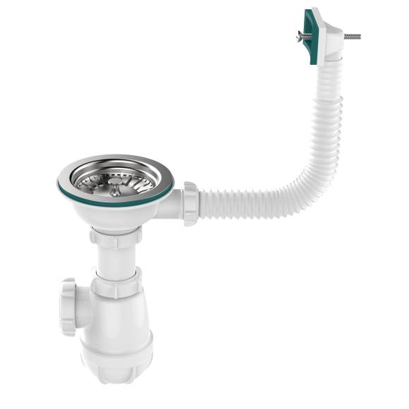 Сифон для мойки Aquant Professional B0145-29-MR 40 мм, бутылочный, хром