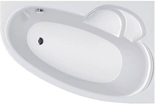 Акриловая ванна ALBA SPA Katrina 150x100 см, угловая, правая, пристенная, белая, асимметричная, на ножках, с сиденьем