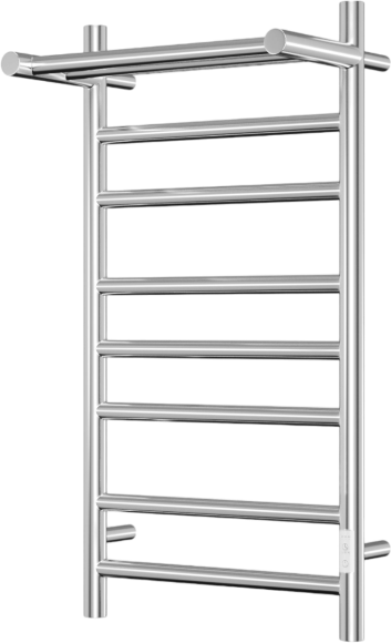Полотенцесушитель электрический Bauedge Stil Shelf R 40х80, с полкой, нержавеющая сталь полированная