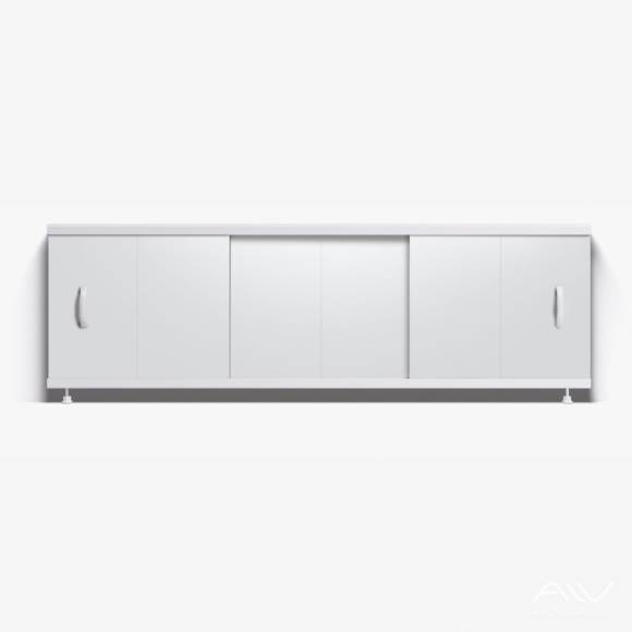 Экран пластиковый под ванну Elegant 170, алюминиевый профиль, фасад ПВХ панель, белый
