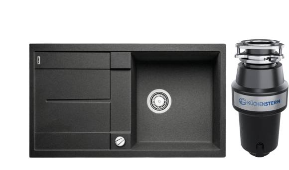 Комплект Мойка Blanco Metra 5S 513044 антрацит + Измельчитель KUCHENSTERN Muhle 351MU35