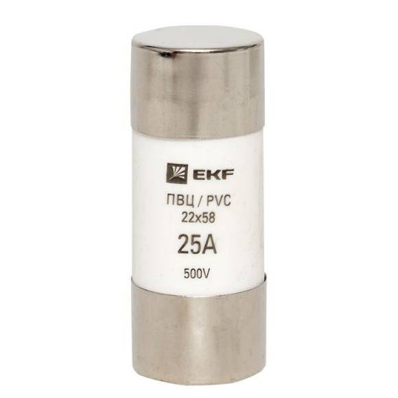 Вставка плавкая цилиндрическая ПВЦ 22х58 25А EKF pvc-22x58-25 Вставка плавкая цилиндрическая ПВЦ 22х58 25А EKF pvc-22x58-25