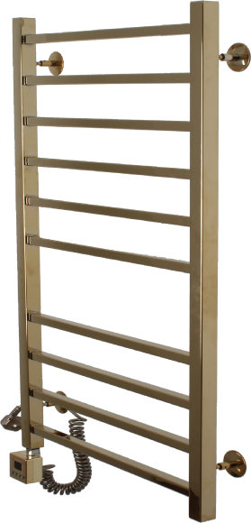 Полотенцесушитель электрический Domoterm Квадро П10 50x100, левый, золото
