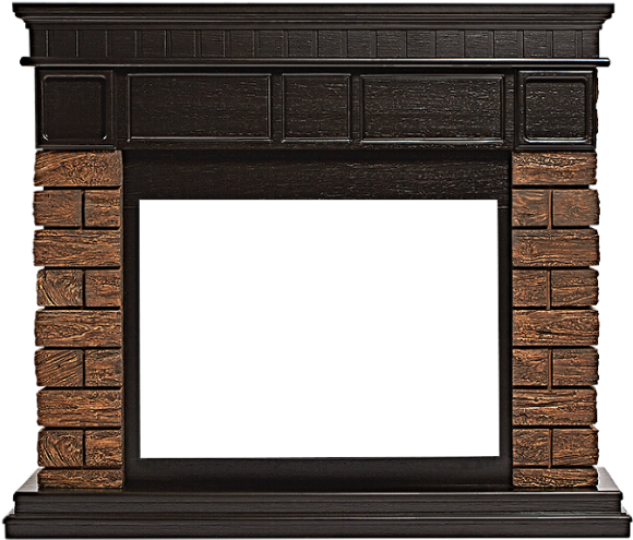 Портал Firelight Bricks Wood 25 камень темный, шпон венге