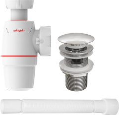 Комплект STWORKI Монтре MO-08cr с сифоном для раковины Wirquin Neo 30987068 и гофрой 30718006