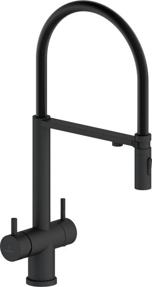 Смеситель для кухни AltroBagno Flusso 050204 NeOp с гибким изливом, матовый черный