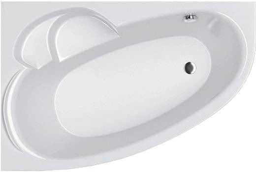 Акриловая ванна ALBA SPA Katrina 150x100 см, угловая, левая, пристенная, белая, асимметричная, на ножках, с сиденьем