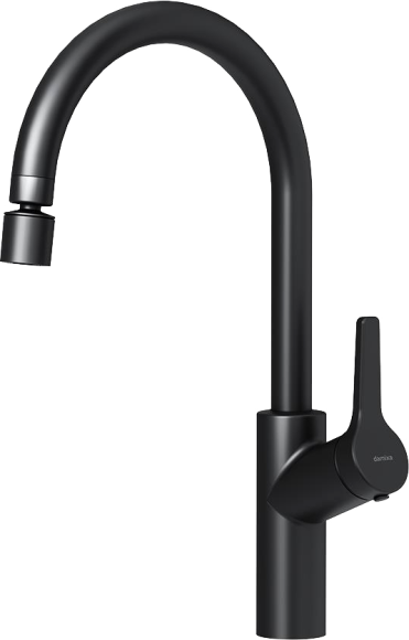 Смеситель для кухни Damixa Eclipse 310722300 с двухрежимным регулируемым аэратором, черный
