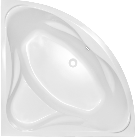 Акриловая ванна CBath Aurora 130x130 см, угловая, встраиваемая, белая, четверть круга, с каркасом, с сиденьем