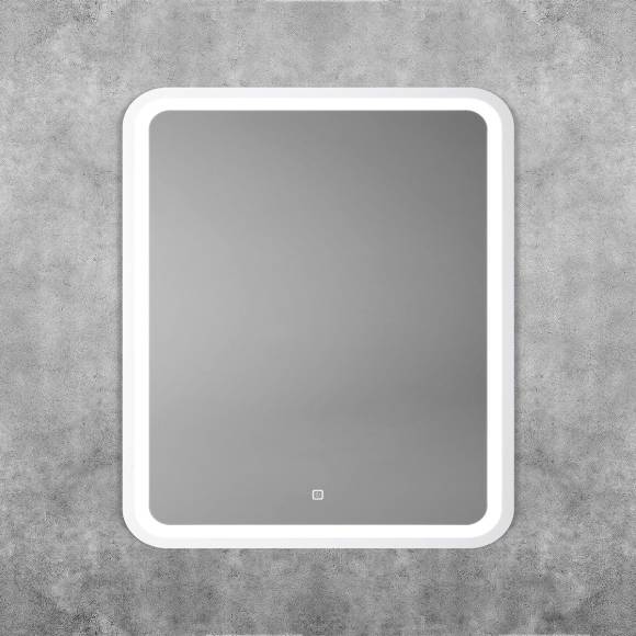 Зеркало Art&Max Genova AM-Gen-600-800-DS-F-White 60х80 белое, с LED-подсветкой, 6000К