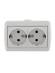 Розетка 2-м ОП Nata 16А IP20 с заземл. керамика бел. LEZARD 710-0200-127