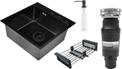 Комплект Мойка Wisent WG 5050B с PVD покрытием, с раздвижным коландером и дозатором + Измельчитель Bone Crusher BC 910-SL-Slim Line Комплект Мойка Wisent WG 5050B с PVD покрытием, с раздвижным коландером и дозатором + Измельчитель Bone Crusher BC 910-SL-Slim Line