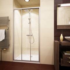 Душевая дверь в нишу GuteWetter Practic Door GK-403A левая, 121-125 см стекло бесцветное, профиль матовый хром